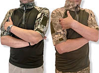 Легкая летняя тактическая военная рубашка с коротким рукавом и карманами Убакс олива/пиксель, олива/мультикам