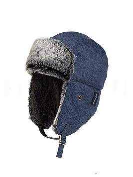 Чоловіча зимова шапка Jack Wolfskin STORMLOCK синя штучне хутро Розмір L