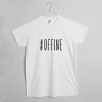 Футболка "#offine" мужская, Білий, XS, White "Lv"