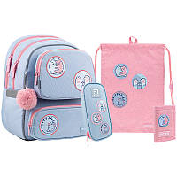 Набор рюкзак + пенал + сумка для обуви + кошелёк Kite SET_K22-756S-2 Hugs&Kittens