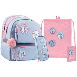 Набір рюкзак + пенал + сумка для взуття + гаманець Kite SET_K22-756S-2 Hugs&Kittens
