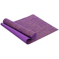 Коврик для йоги Льняной (Yoga mat) SP-Sport FI-2441 размер 185x62x0,6см Фиолетовый
