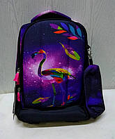Рюкзак школьный для девочки "Фламинго"