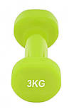 Гантель вінілова PowerPlay 4125 Achilles 3 кг. Зелена (1шт.), фото 4