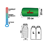 Спальний мішок Totem Hunter XXL кокон 220 см лівий оливковий, фото 2