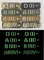 Люмінесцентний шеврон/нашивка/патч "Группа крові" на липучці.Під замовлення.