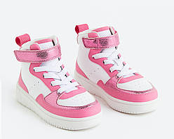 Дитячі високі рожеві кеди H&M хайтопи для дівчинки р. 30