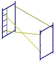 Комплект облегченных рамных строительных лесов 2х3м (секция)