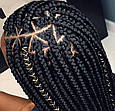 Прикраса для волосся шнур для афро кос дред плетена еластична мотузка в зачіску модна тасьма золотиста, фото 9