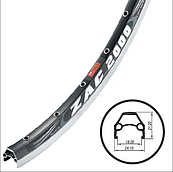 Обід 26'' Weinmann ZAC-2000 32H пістонований, чорний з проточкою