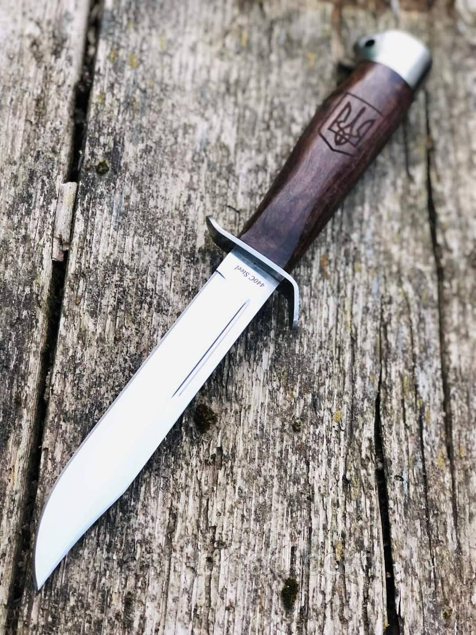 Ніж бойовий Фінка з гербом України на ручці, Штрафбат + шкіряний чохол