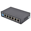 PoE-комутатор FoxGate S6004-E2-AI POE Watchdog 6-портовий некерований, фото 2