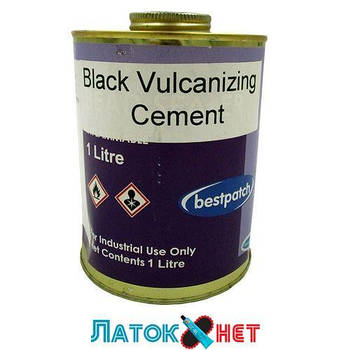 Термоклей Black Vulcanizing Cement 1000 г з пензлем BESTpatch