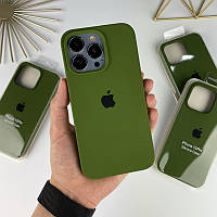 Силиконовый чехол на Айфон 13 Про c закрытым низом | iPhone 13 Pro Army green (45)