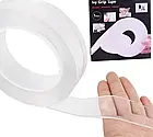 Багаторазовий двосторонній кріпильний скотч Ivy Grip Tape 3 м Нано стрічка прозора, фото 6