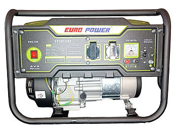 Генератор бензиновий Europower EP3900DX 3,2-3,5 KVA ручний пуск на ніжках