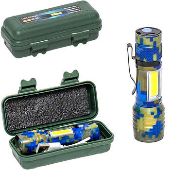 Ручний ліхтарик з кейсом та USB кабелем розміром 9*2,5 см 535 F1015-2, 9*2,5 см в упаковці 2 шт