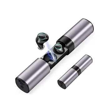 Бездротові навушники Bluetooth AirTwins S2 TWS з боксом для заряджання Silver