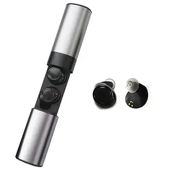 Бездротові навушники Bluetooth AirTwins S2 з боксом для заряджання Silver