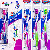 Пластиковые зубные щетки с синтетической щетиной Morningfresh M-749 в упаковке 12 шт