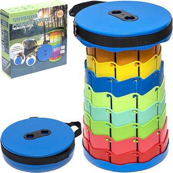 Стілець розкладний телескопічний кольоровий для подорожей XH-36 в упаковці 1 шт