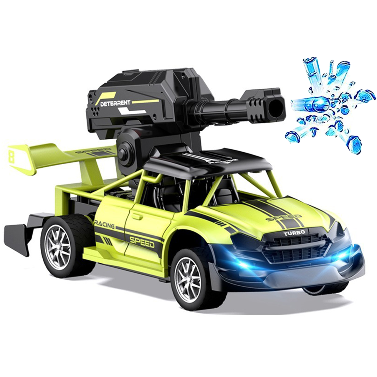 Гоночна Машинка Швидкісна Радіокерована на Акумуляторі з Кульками Орбізами та LED Підсвічуванням Зелена, фото 1