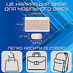 Бездротова Клавіатура та Миша з UA Розкладкою Міні Ультратонка Bluetooth на Акумуляторі Для ПК Комп'ютера Телефона Планшета на, фото 8
