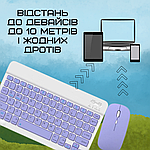 Бездротова Клавіатура та Миша Портативна Bluetooth з UA Розкладкою на Акумуляторі для ПК Комп'ютера Телефона Планшета на Android, фото 7