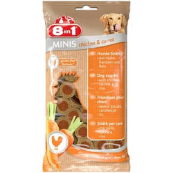 8in1 Ласощі для собак курка/морква MINIS 100гр