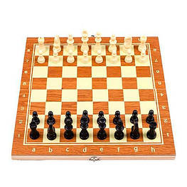 Настільна гра 3в1 шахи, шашки, нарди, 34x34см, дерево - оригінал