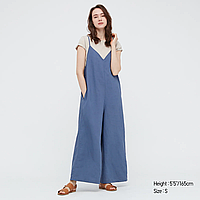 Комбінезон Uniqlo LINEN BLEND V NECK CAMISOLE JUMPSUIT розмір М синій (438259)