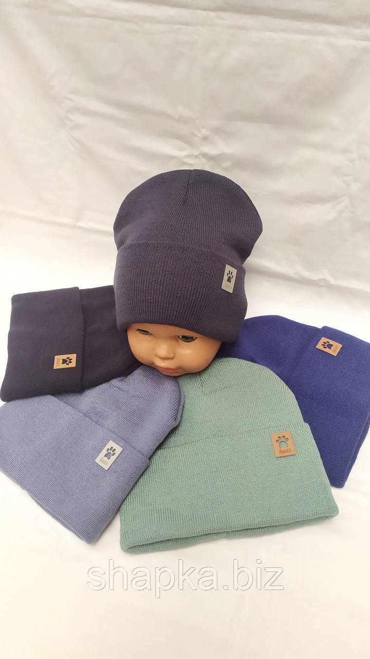 Шапка дитяча подвійна в'язка, фото 1