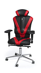 Ергономічне крісло Victory дизайнерський шов Quatro екошкіра Black вставки Red (Kulik System ТМ)