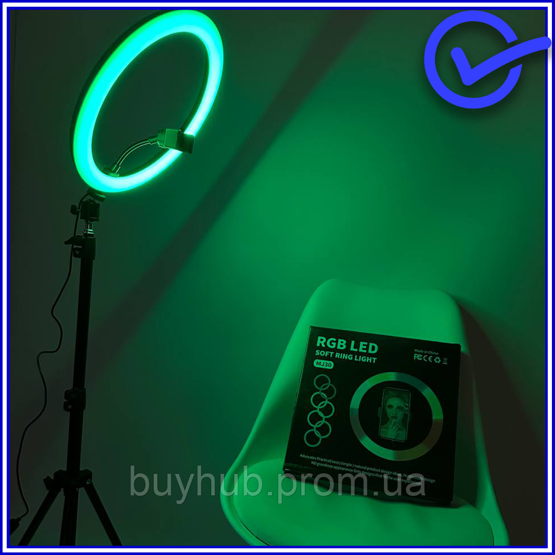 Штатив для телефона кольцевая лампа MJ30 RGB 30см со светодиодная подсветкой  для фото большая (ID#1894838458), цена: 1398 ?, купить на Prom.ua