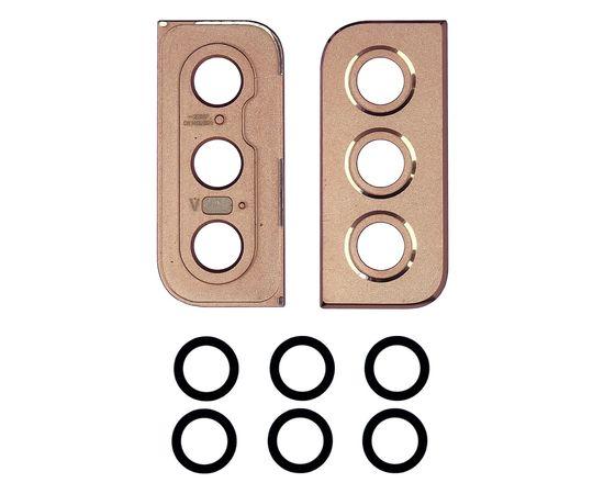 Скло камери для Samsung G991 Galaxy S21 (2021) (комплект 3 шт.) в рамці (Рожевій), фото 1