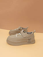 Стильні кросівки для дівчинки бежеві 32-35 детские кроссовки для девочки деми Jong Golf