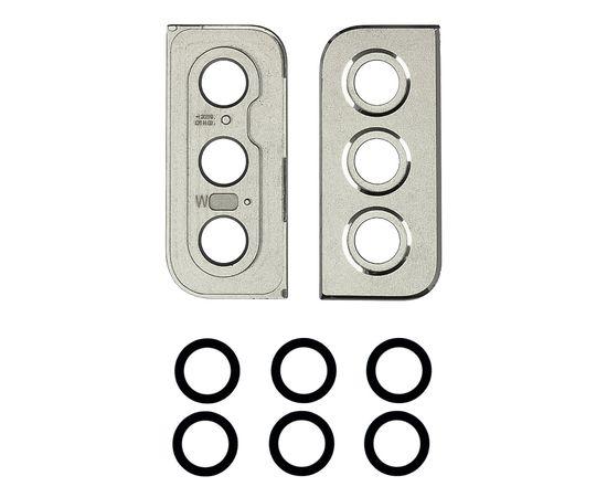 Скло камери для Samsung G991 Galaxy S21 (2021) (комплект 3 шт.) в рамці (Срібній), фото 1