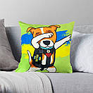 Декоративна подушка пес Патрон жовта з малюнком принтом 3D 35х35, фото 2