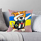 Декоративна подушка пес Патрон жовта з малюнком принтом 3D 35х35, фото 4