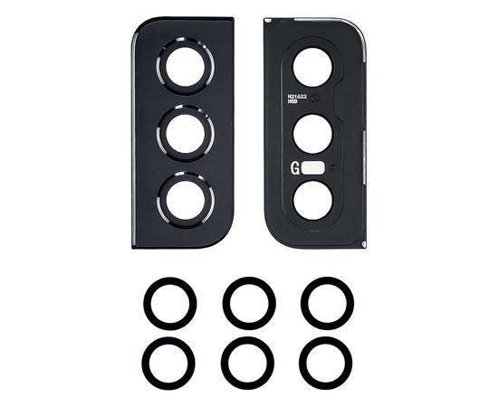 Скло камери для Samsung G991 Galaxy S21 (2021) (комплект 3 шт.) в рамці (Чорній), фото 1