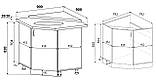 Тумба кутова кухонна No1 з врізною мийкою зі стільницею 1-ї категорії (складська програма) ЛЮКС з фарбованими, фото 2