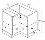 Тумба кутова кухонна No 2 без стільниці ЛЮКС МАКСІ-МЕбель Дуб сонома/Білий гладкий (72151), фото 2