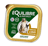 Паштет Equilibre (Экулибре) для взрослых собак с уткой и зеленым горошком 300 г