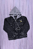 Джинсовая куртка для мальчика серого цвета с капюшоном Джинсовый пиджак