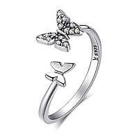 Серебряное кольцо "Бабочки"