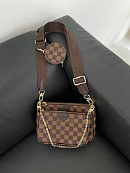 Жіноча сумка Луї Віттон коричнева Louis Vuitton Pochete Multi Brown Belt
