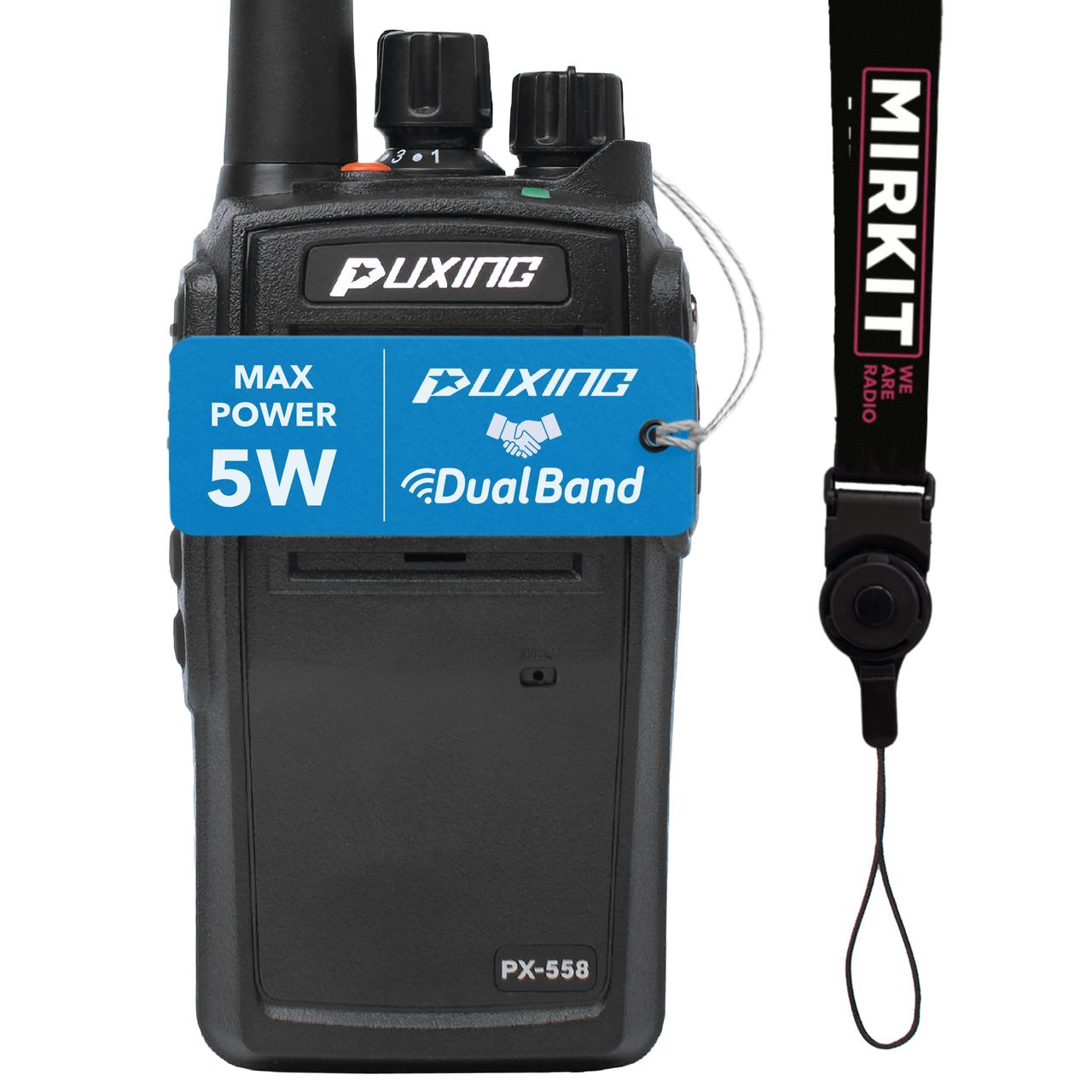 Рація PUXING PX - 558 IP - 67 UHF, 5 ВАТ, 1300 маг + ремінець на шию