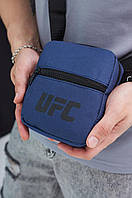Сумка через плечо мужская UFC (ЮФС) синяя | Барсетка-кошелек тканевый Мессенджер ТОП качества