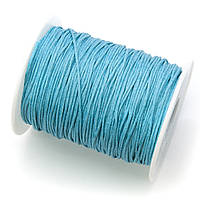 Шнур вощеный, размер 1мм, 90м, цвет Голубой