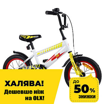 Велосипед двоколісний дитячий 14 дюймів Tilly FLASH T-21441 Білий